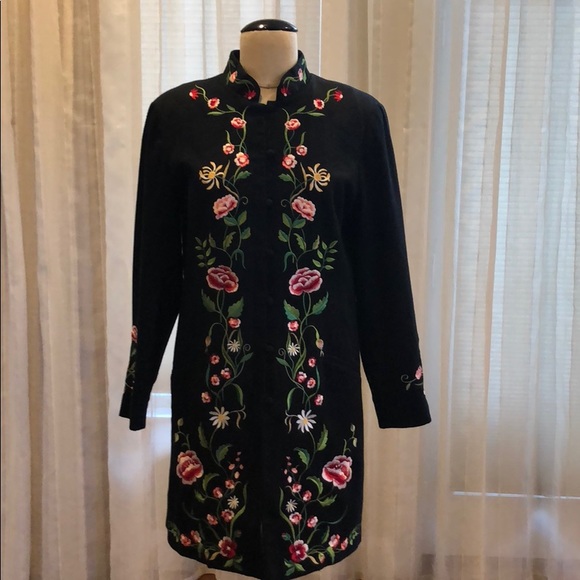 Victor Costa Occasion Embroidered Duster Jacket - Picture 2 of 8